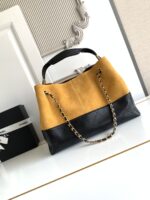 CHANEL香奈兒高仿經典拼色托特包金鏈條菱格紋法式典雅