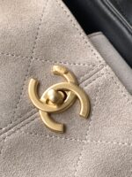 CHANEL香奈兒A貨經典拼色托特包黑金鏈條菱格紋時尚大方AS5634