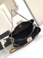CHANEL香奈兒A貨經典拼色托特包黑金鏈條菱格紋時尚大方AS5634