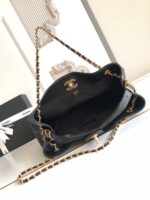 CHANEL香奈兒高仿經典拼色托特包黑金鏈條百搭菱格紋法式優雅AS5634