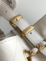 CHANEL香奈兒一比一拼色托特包白色金鏈條菱格紋法式時尚大容量AS5634