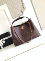 CHANEL香奈兒高仿拼色托特包金鏈條菱格紋經典法式優雅AS5634