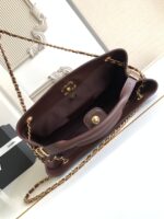 CHANEL香奈兒高仿拼色托特包金鏈條菱格紋經典法式優雅AS5634