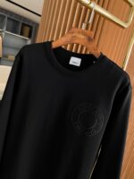 Burberry 1:1黑色微標刺繡棉質圓領寬鬆運動衫 男女同款