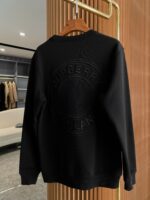 Burberry 1:1黑色微標刺繡棉質圓領寬鬆運動衫 男女同款