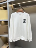 Burberry 白色微標刺繡棉質圓領寬鬆運動衫 男女同款