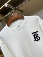 Burberry 白色微標刺繡棉質圓領寬鬆運動衫 男女同款