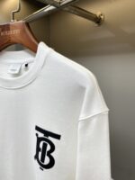 Burberry 白色微標刺繡棉質圓領寬鬆運動衫 男女同款