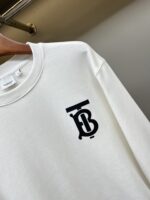 Burberry 白色微標刺繡棉質圓領寬鬆運動衫 男女同款
