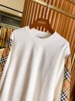 Burberry Vintage格紋拼接棉質寬鬆衛衣 白色 男女同款