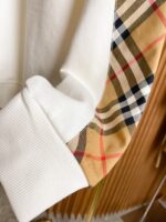 Burberry Vintage格紋拼接棉質寬鬆衛衣 白色 男女同款