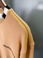 Burberry卡其微標格紋拼接棉質圓領衛衣 男女同款