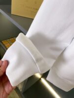 Burberry白色微標格紋拼接棉質圓領衛衣 男女同款