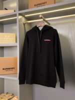 Burberry黑色後背橡樹葉徽章棉質連帽衛衣 男女同款
