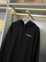 Burberry黑色後背橡樹葉徽章棉質連帽衛衣 男女同款