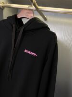 Burberry黑色後背橡樹葉徽章棉質連帽衛衣 男女同款
