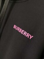Burberry黑色後背橡樹葉徽章棉質連帽衛衣 男女同款