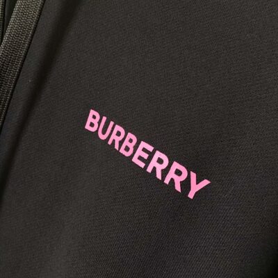 Burberry黑色後背橡樹葉徽章棉質連帽衛衣 男女同款