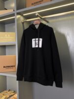 Burberry Prorsum黑色大標棉質運動連帽衛衣 男女同款