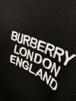 Burberry原單黑色倫敦微標刺繡棉質連帽衛衣 男女同款