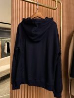 Burberry原單黑色倫敦微標刺繡棉質連帽衛衣 男女同款