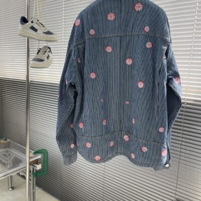 路易威登高仿25SS美式條紋牛仔夾克 Pharrell Williams x Nigo 日式工裝
