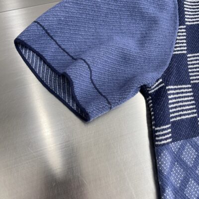 路易威登高仿25SS棉質短袖圓領衫 Damier Monogram拼接 精品復刻