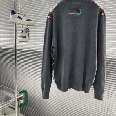 路易威登高仿25SS長袖圓領衫 Argyle Monogram刺繡 精品復刻