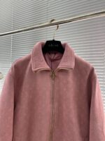 路易威登高仿25SS麂皮立領夾克 老花壓紋 精品復刻
