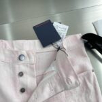LV 高仿粉色馬賽克牛仔褲 斜紋丹寧 男女同款 25SS