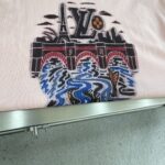 LV原單龍蝦刺繡圓領短袖夏季潮流男女同款法國奢華新品