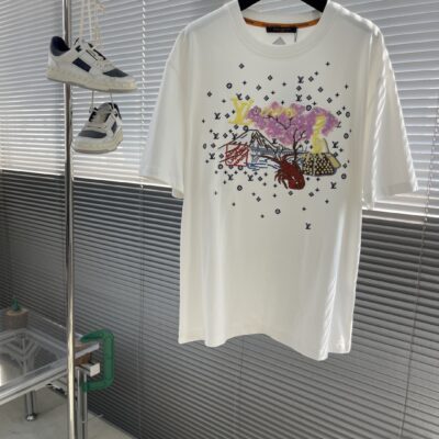 LV 高仿 25SS 龍蝦刺繡圓領短袖 男女同款