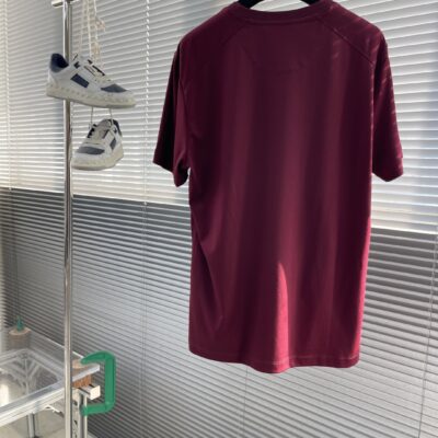 LV短袖T恤精品仿製2025復刻版棗紅色圓領男女同款舒適耐穿品質保障