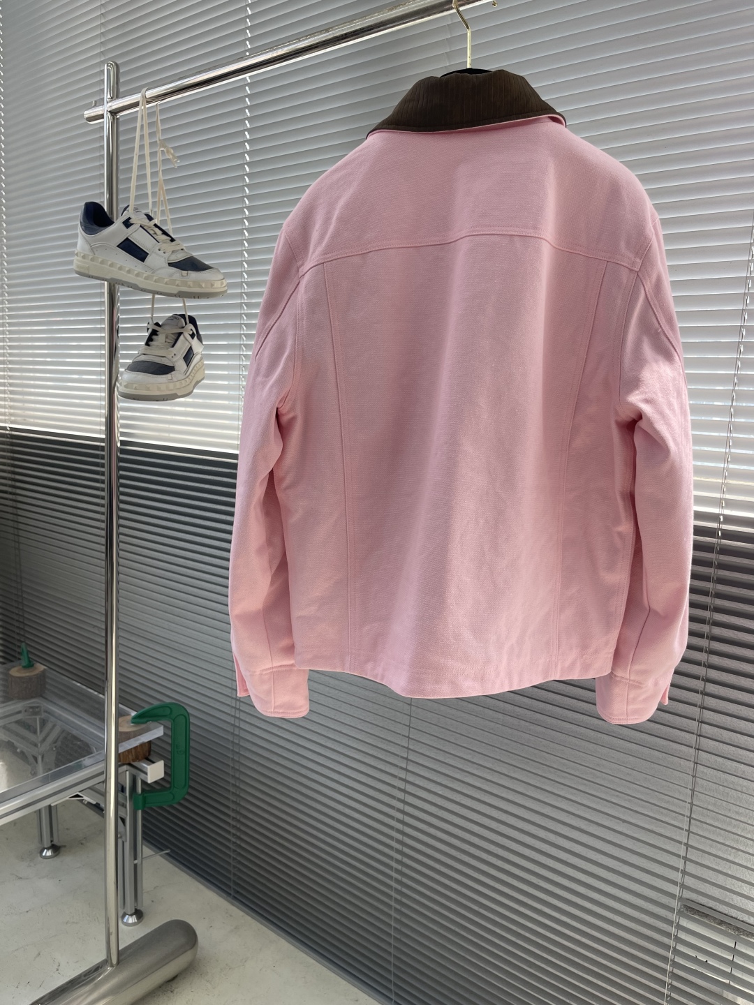 LV高仿櫻花色工裝束腰夾克潮流百搭春秋男女同款精品復刻