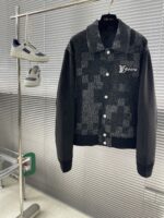 LV復刻版棋盤格迷彩提花棒球服夾克潮流百搭男女同款高仿