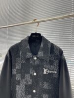 LV復刻版棋盤格迷彩提花棒球服夾克潮流百搭男女同款高仿