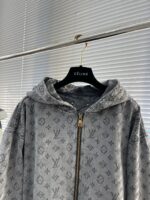LV復刻版25SS牛仔連帽外套滿印Monogram提花潮流百搭高仿男女同款