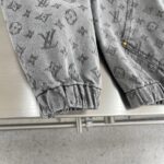 LV復刻版25SS牛仔連帽外套滿印Monogram提花潮流百搭高仿男女同款
