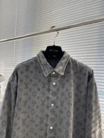 LV復刻版牛仔襯衫外套滿印Monogram提花潮流百搭高仿男女同款