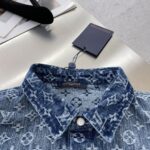 LV高仿牛仔襯衫外套滿印Monogram提花潮流百搭男女同款