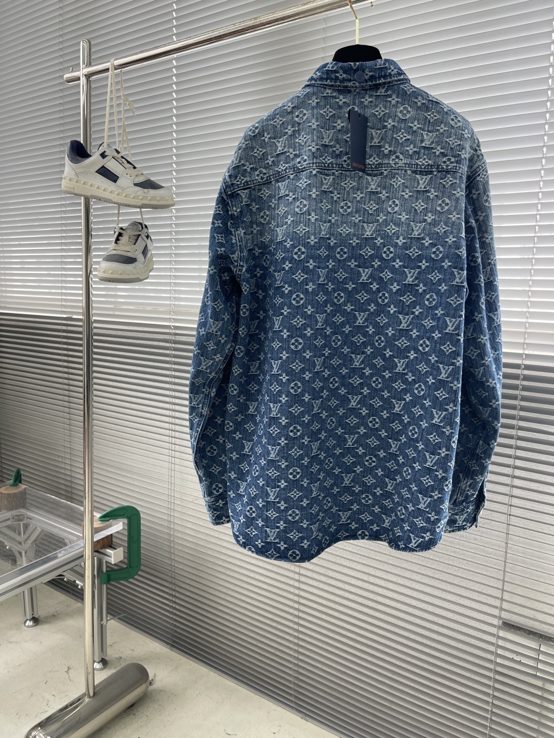 LV高仿牛仔襯衫外套滿印Monogram提花潮流百搭男女同款
