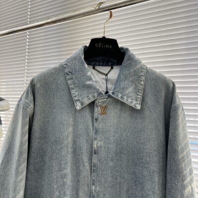 路易威登高仿25SS限量水洗牛仔夾克 Monogram壓紋 雅致外套