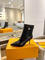 LV 黑色復刻秋冬專櫃走秀短靴 女士高貴楦型