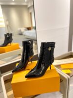 LV 黑色復刻秋冬專櫃走秀短靴 女士高貴楦型