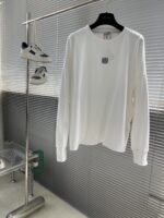 LOEWE Anagram刺繡長袖T恤 白色 2025秋冬新品 簡約極簡風上衣