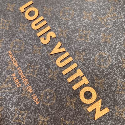 LV復刻版Packaging Shopper Tote牛皮大容量手袋對比色標誌可拆肩帶