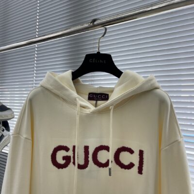 Gucci高仿刺繡字母連帽衛衣430克純棉慵懶寬鬆OS版型