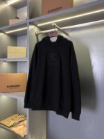 BURBERRY高仿後背鏤空格紋馬術騎士棉質連帽衛衣卡其經典休閒
