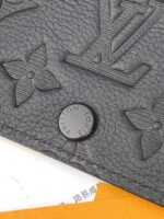 LV復刻版Victor錢包Monogram Shadow牛皮新壓花深藍按扣翻蓋小巧