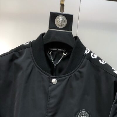克羅心頂級原單2025早春男士夾克外套拼接織帶胸前刺繡時尚百搭